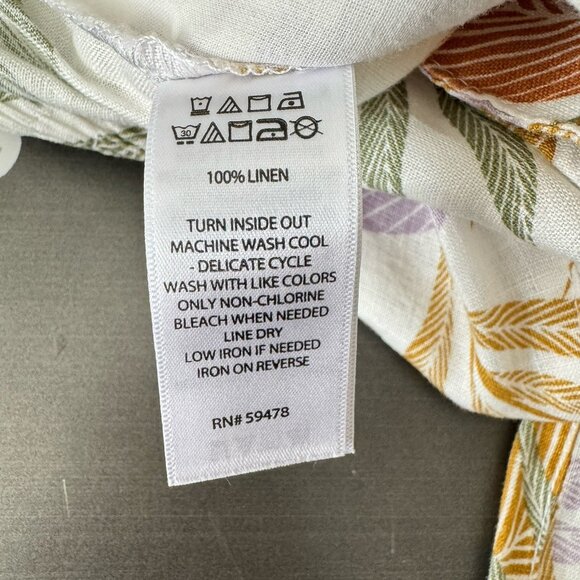 Tahari 100% Linen Crop Palazzo Pant Wide Leg Tropical Beachy Resort Vacation S‎ - Picture 5 of 9